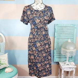 NWT LuLaRoe Red White & Blue Carly Dress